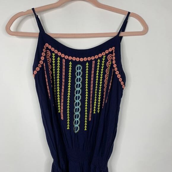 Lilly Pulitzer Beeler Romper True Navy Embroidered Tasseled Drawstring XXS #5274 - Picture 5 of 14